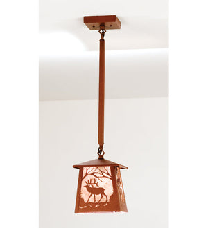 Meyda 7.25"Sq Elk at Dawn Mini Pendant