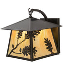 Meyda 16"W Stillwater Oak Leaf Curved Arm Wall Sconce '153182