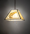 Meyda 16" Square Reverse Painted Trout Pendant '155274