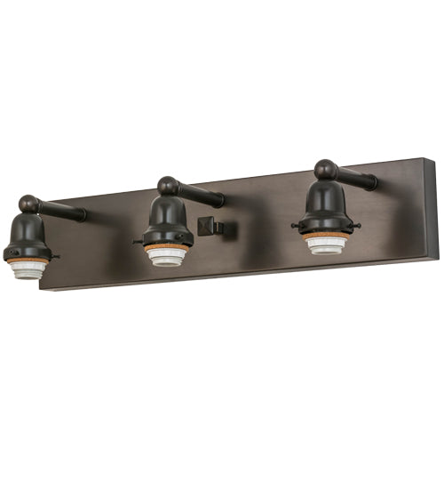 Meyda 24"W Craftsman Brown on Brass 3 LT Vanity Hardware '156845