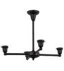 Meyda 26"W Craftsman Brown on Brass 4 LT Chandelier Hardware '157539
