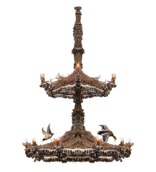Meyda 110" Wide Terres Canard 18 Light Two Tier Chandelier '157699