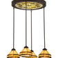 Meyda 27"w Middleton Art Glass Ceiling Medallion 4 Lt Pendant - 159298