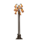 Meyda 63" High Amber/Purple Tiffany Pond Lily 12 Light Floor Lamp '15946