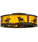 Meyda 36"W Cowboy & Steer Chandel-Air- 163131