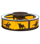 Meyda 36"W Cowboy & Steer Chandel-Air- 163131