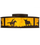 Meyda 36"W Cowboy & Steer Chandel-Air- 163131