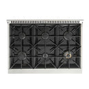 Kucht Signature 36-Inch Pro-Style Dual Fuel Range in Black Oven Door & Gold Accents KDF362-K-GOLD