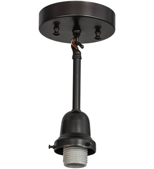 Meyda 5"W Craftsman Brown on Brass 1 LT Pendant Hardware '165816