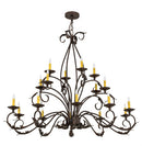 Meyda 54" Long Windsor 18 Light Oblong Chandelier- 171783