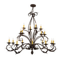 Meyda 54" Long Windsor 18 Light Oblong Chandelier- 171783