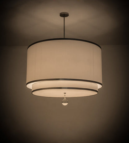 Meyda 48"w Cilindro 2 Tier Textrene Pendant- 172611