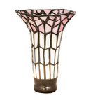Meyda 4" Wide X 6" High Stained Glass Pond Lily Pink and White Shade '17624