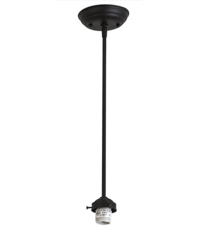 Meyda 5"W X 20"H Black Tex 1 LT Pendant Hardware '177613