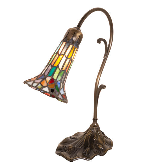 Meyda 15" High Stained Glass Pond Lily Accent Lamp - 17866