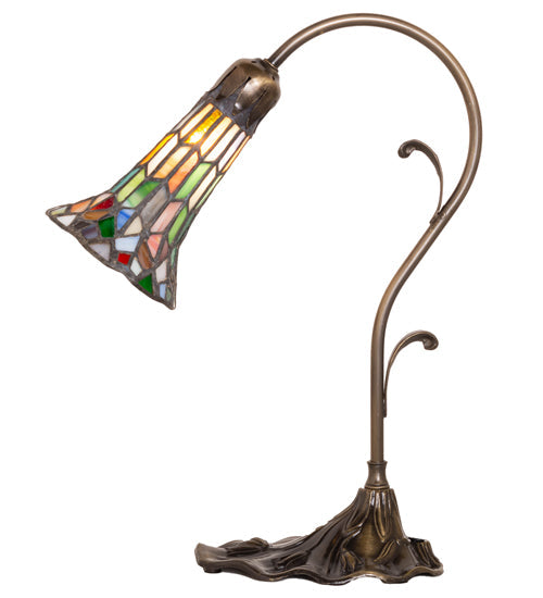 Meyda 15" High Stained Glass Pond Lily Accent Lamp - 17866