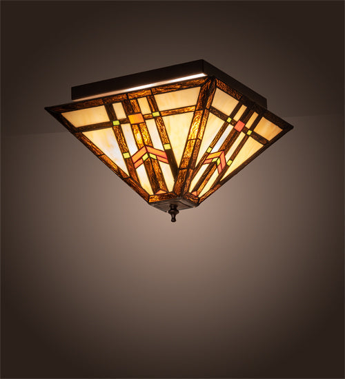 Meyda 14" Square Prairie Wheat Flushmount '178890