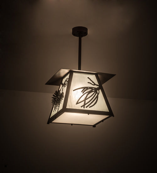 Meyda 14" Square Scotch Pine Pendant '181563