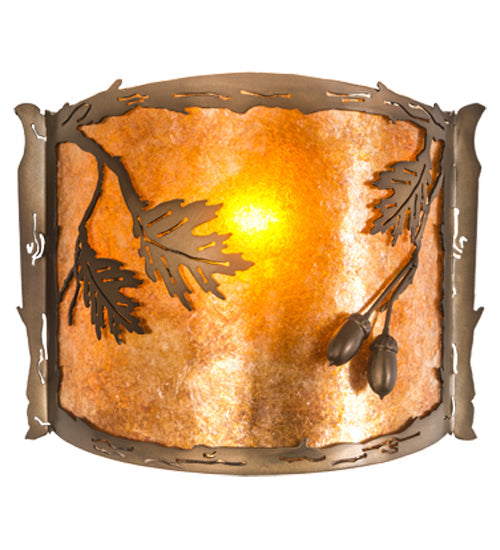 Meyda 12"W Oak Leaf & Acorn Wall Sconce '184030