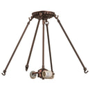 Meyda 24"W Mahogany Bronze 3 LT Semi-Flushmount Hardware 187954