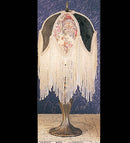 Meyda 7"H Fabric & Fringe Roses Accent Lamp 19059