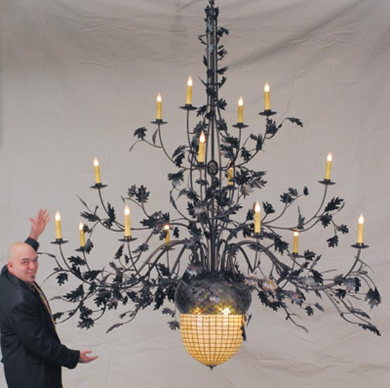 Meyda 100" Wide Greenbriar Oak 16 Light Chandelier '19061