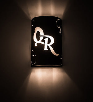 Meyda 10" Wide Personalized QR Monogram Wall Sconce 190883