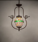 Meyda 17" Wide Tiffany Belted Turtleback Pendant 191200