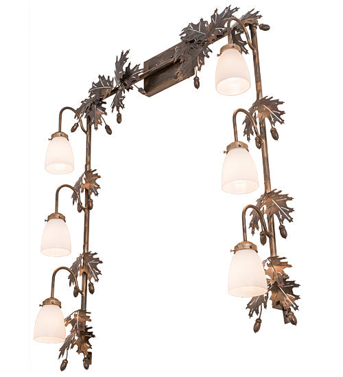 Meyda 36"W X 42"H Oak Leaf & Acorn 6 LT Vanity Light 191400