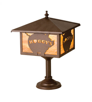 Meyda 10" Square Personalized Hoggy's Bar Top Lamp 19410