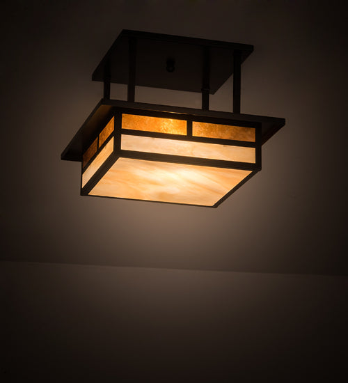 Meyda 15"Sq Hyde Park "T" Mission Flushmount 194859