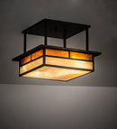 Meyda 18" Square Hyde Park "T" Mission Flushmount 194862