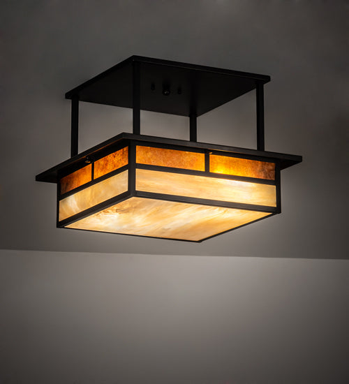 Meyda 18" Square Hyde Park "T" Mission Flushmount 194862