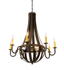 Meyda 42" Wide Barrel Stave Metallo 8 Light Chandelier 195170