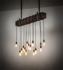 Meyda 48" Long Wood Beam 15 Light Pendant 198209