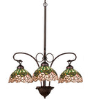 Meyda 24" Wide Tiffany Cabbage Rose 3 Light Chandelier 19895