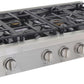Kucht 48-Inch 6 Burner Gas Rangetop in Stainless Steel with Silver Accents (KFX489T-S)