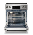 Thor Kitchen 5-Piece Appliance Package - 30-Inch Electric Range with Tilt Panel, French Door Refrigerator, Wall Mount Hood, Dishwasher, & Wine Cooler in Stainless Steel