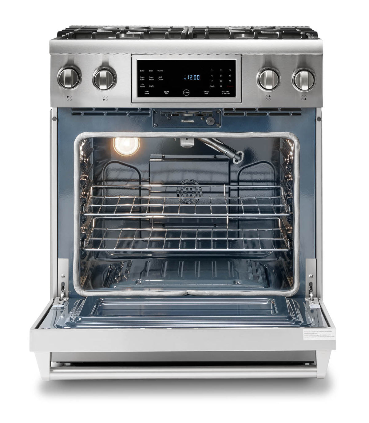 Thor Kitchen 5-Piece Appliance Package - 30-Inch Gas Range with Tilt Panel, Refrigerator with Water Dispenser, Dishwasher, Microwave Drawer, & Wine Cooler in Stainless Steel