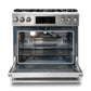 Thor Kitchen 2-Piece Appliance Package - 36-Inch Gas Range with Tilt Panel & Pro-Style Wall Mount Hood in Stainless Steel