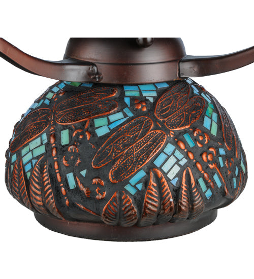 Meyda 17"H Tiffany Dragonfly Mosaic Table Base '20039