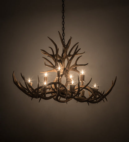 Meyda 45" Long Antlers Mule Deer 10 Light Chandelier- 200459