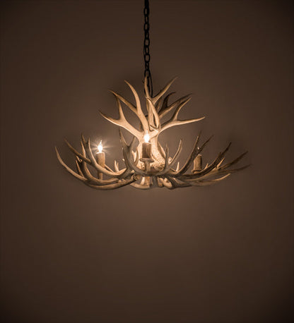 Meyda 32" Wide Antlers Mule Deer 4 Light Chandelier- 200464