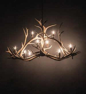 Meyda 66.5" Long Antlers Elk 10 Light Oblong Chandelier- 200467