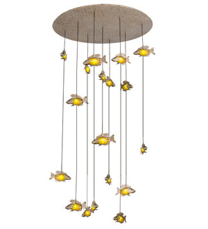 Meyda 56" Wide Tiervis 18 LT Cascading Pendant 201653