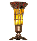 Meyda 8" High Stained Glass Pond Lily Victorian Accent Lamp - 20232