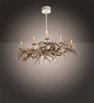 Meyda 84" Long Antlers Elk 8 Light Oblong Chandelier 210039