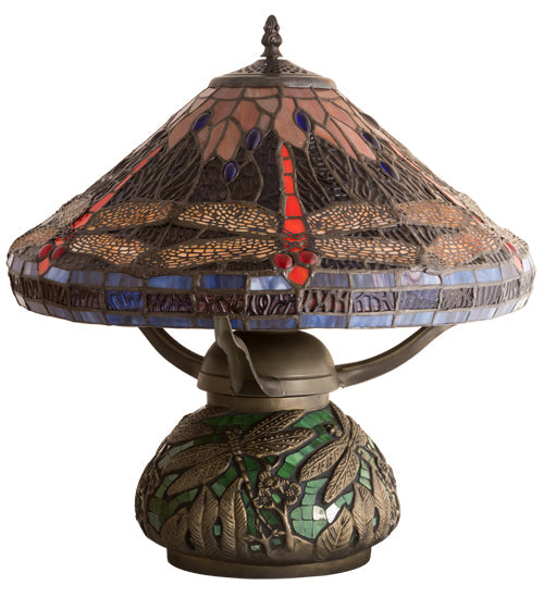 Meyda 17" High Tiffany Dragonfly Table Lamp- 212524