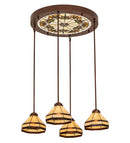 Meyda 27" Wide Middleton Art Glass Ceiling Medallion 4 Light Pendant '213752