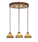 Meyda 27" Wide Middleton Art Glass Ceiling Medallion 4 Light Pendant- 213752